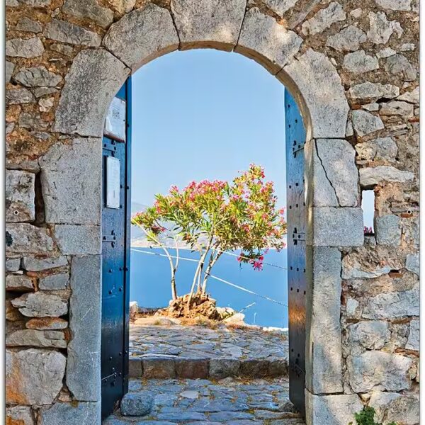 Privacy fence panels, archway Tuscany