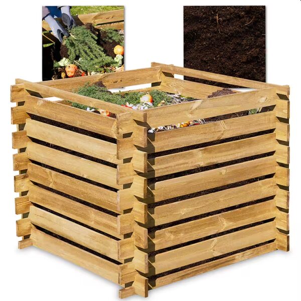 Composter made of 2cm thick wood, 100x72x100cm, plug-in system
