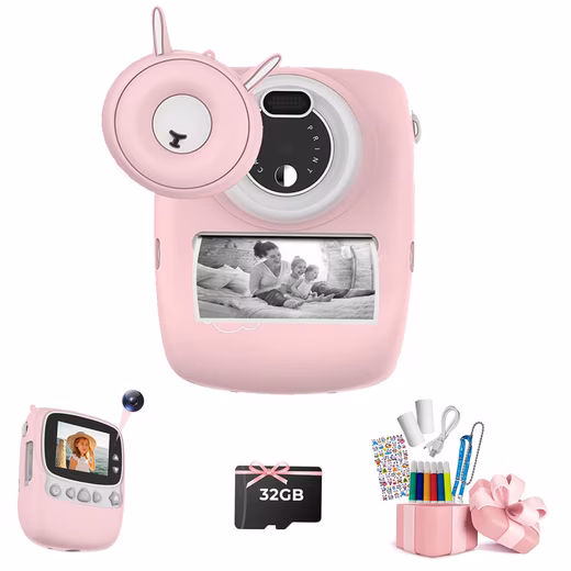 PB01 Kids Camera HD 1080P Instant Camera Selfie Digital Camera