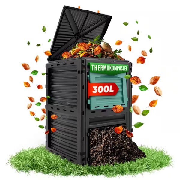 Thermal composter, 300L rapid composter, weatherproof and robust for organic waste