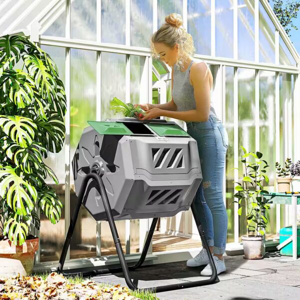 2-chamber composter, rotating