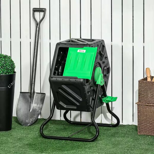 Composter 60x49x77cm, made of plastic WxDxH: 60x49x77 cm, 65 l, (rotating compost bin, 1 pc., rotating compost bin), with ventilation system, lid, for garden, kitchens, balcony