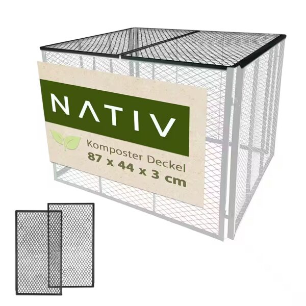 Green, two-piece steel compost bin lid