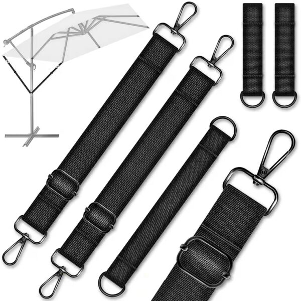 Tillvex® parasol wind protection for cantilever parasols up to Ø 400 cm, 5-piece set.