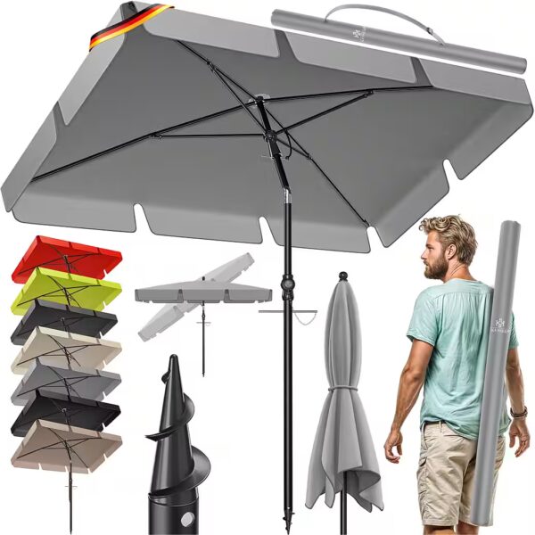 Parasol Rectangular parasol including 2-in-1 cover and carrying bag