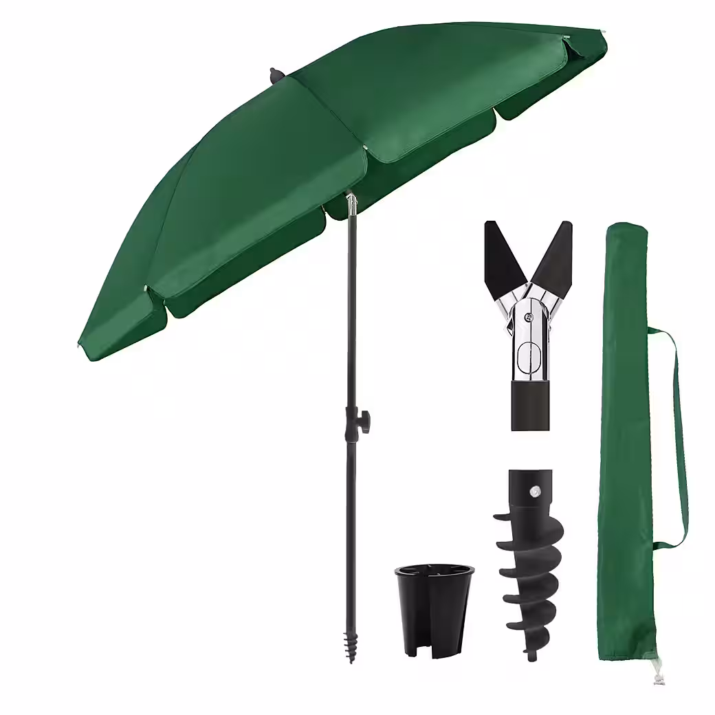 Parasol Ø180 cm Balcony parasol Patio parasol with protective cover and ground sleeve