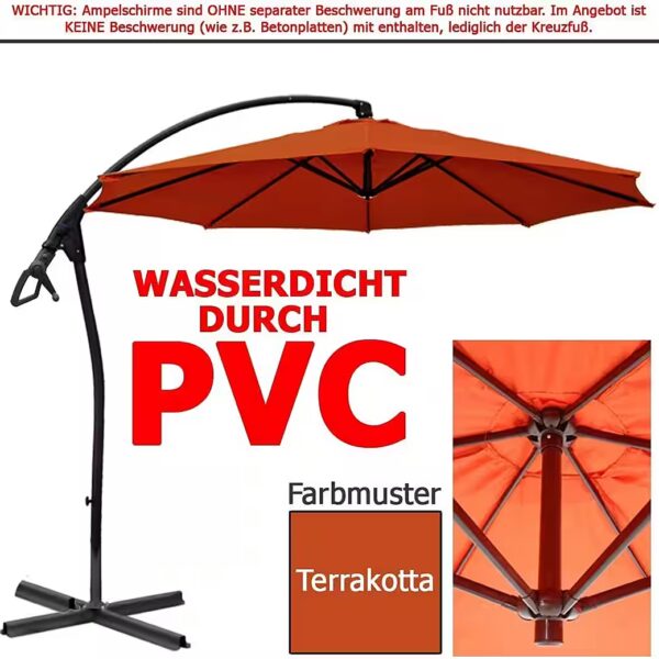 Waterproof cantilever parasol, 3m market umbrella, PVC umbrella, 300cm sunshade