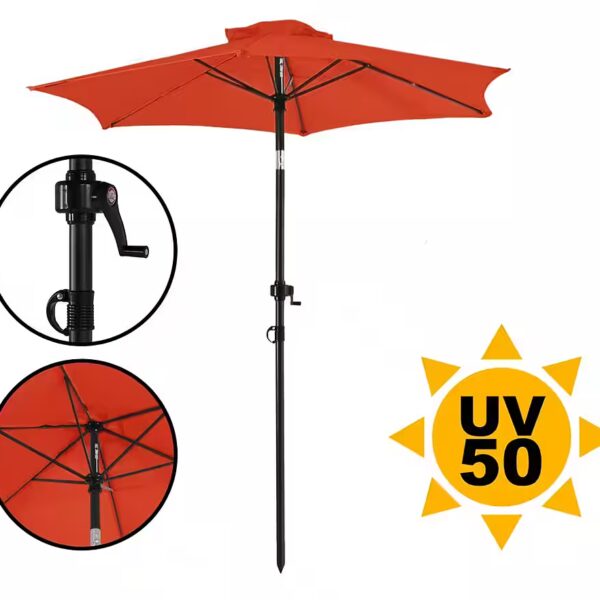 Market umbrella 1.8 meters, sunshade parasol, tilt joint, UV 50, 32 mm pole