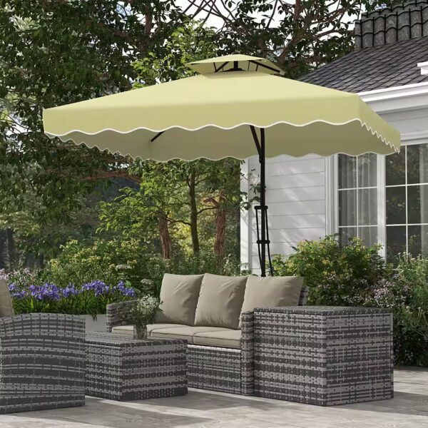 Parasol 243 x 243 cm, cantilever parasol with double canopy, cross base, UV protection