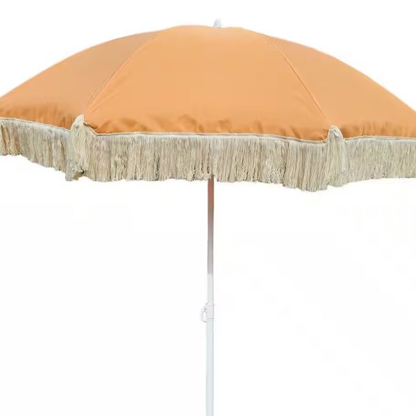 Parasol, beach umbrella, UV protection umbrella with fringes, carrying bag, foldable, Ø 150 cm foldable