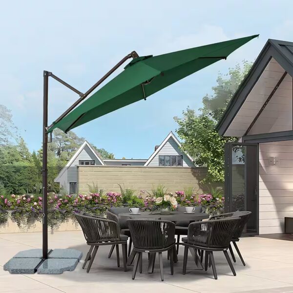 Cantilever parasol 300cm aluminum sunshade, 360° rotatable and tiltable, UV50+ sun protection