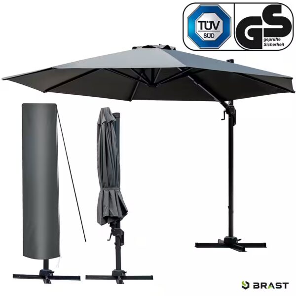 Aluminum cantilever parasol Ø300cm incl. protective cover