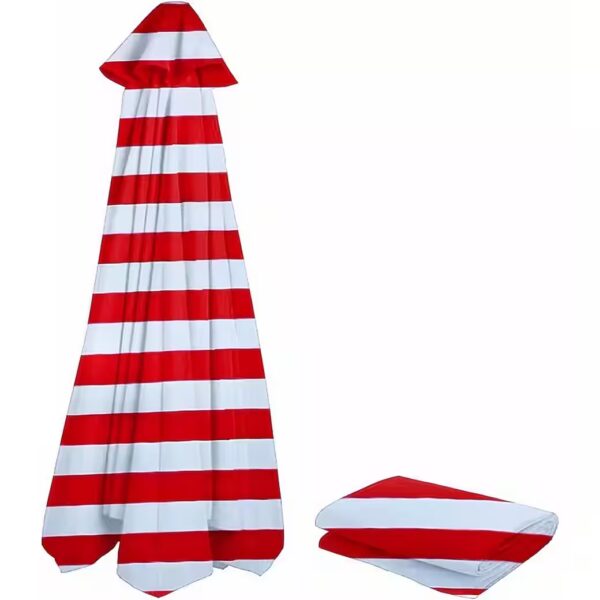 Parasol replacement cover 3m 2m Anthracite 230 cm 8 ribs Red and White