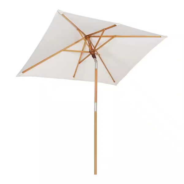 Wooden parasol 200 x 150cm, rectangular garden parasol, UV protection 50+