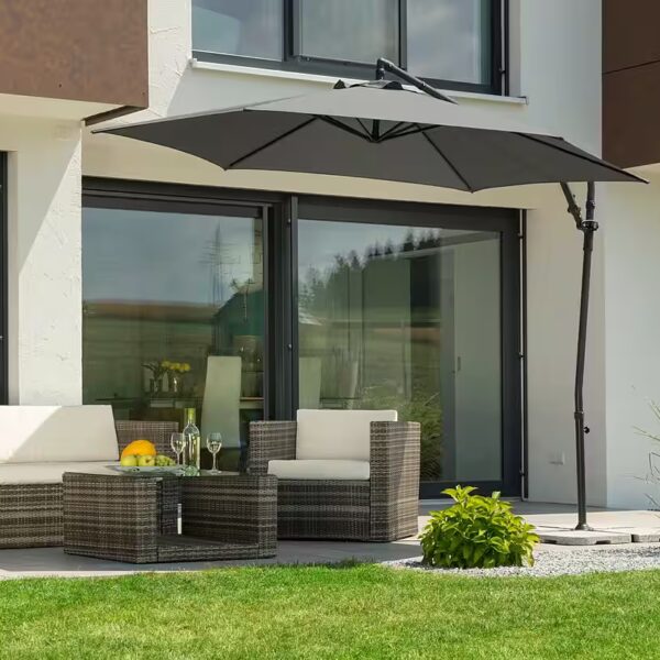 Cantilever parasol Genoa with parasol stand, without paving slabs