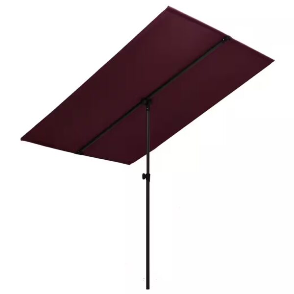 Parasol with aluminum pole 2x1.5 m Bordeaux red