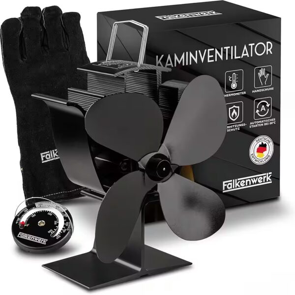 Fireplace fan without electricity - Quiet, efficient, heat-powered stove fan