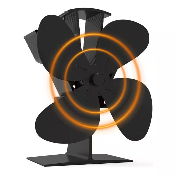 Fireplace Fan 4 Blades Stove Fan No Electricity Required, Heat Powered, Quiet