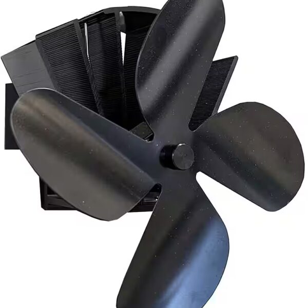 Fireplace fan Stove fan 4-winged, for the flue pipe, magnetic