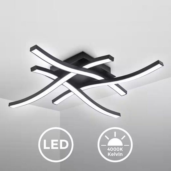 Modern LED ceiling light for living room, 4 lights, 17W, 1520lm, 42.5x42.5cm