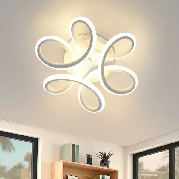 LED ceiling light, geometric design, black/white, modern ceiling lamp for living room/hallway