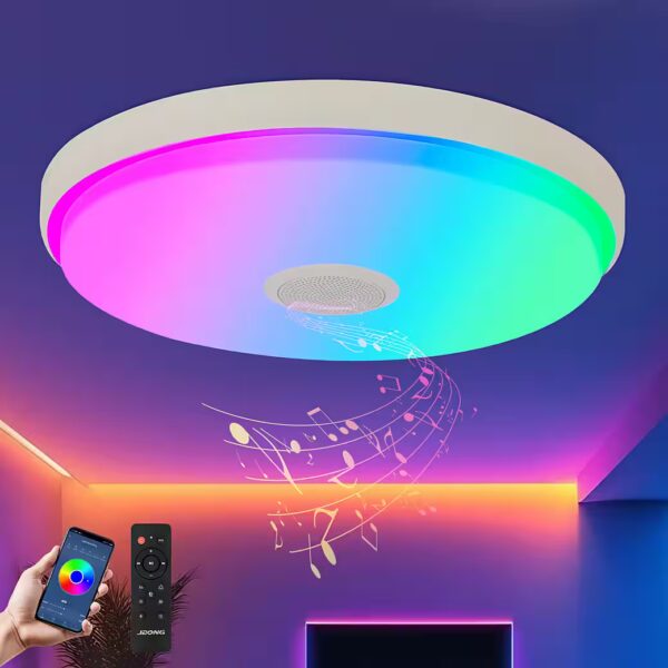 LED ceiling light, dimmable, with Bluetooth speaker