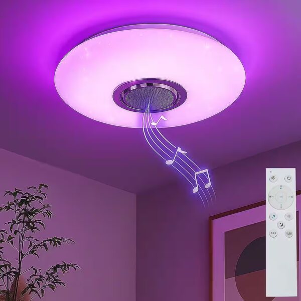 LED ceiling light Integrated LED light source, cool white, warm white, neutral white, daylight white, color changing, ceiling lamp bedroom light RGB LED dimmer Bluetooth music