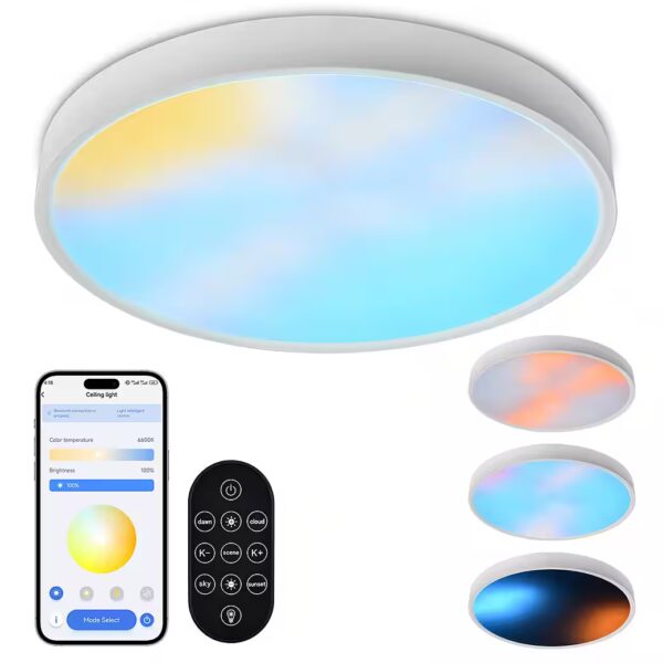 RGBW AI Rhythm ceiling light and Smart Hue ceiling light with app