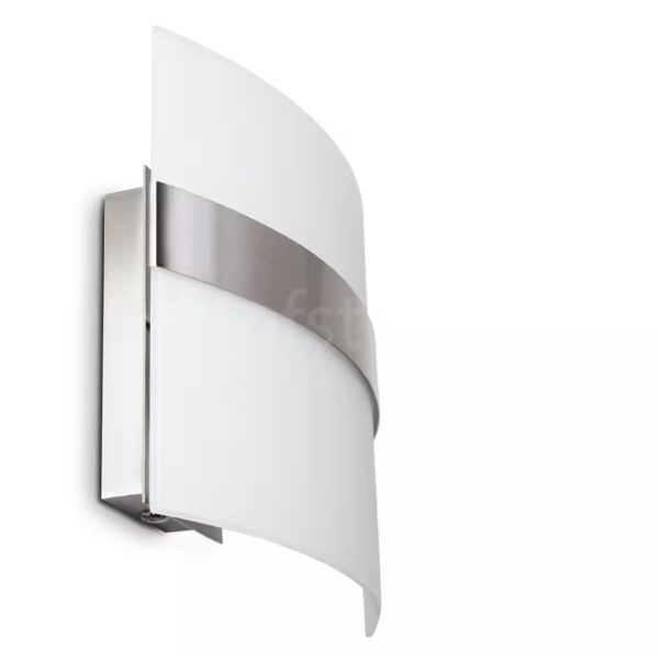 »Cusighe« wall lamp made of glass/metal in brushed steel without light source, 2800 Kelvin, wall spotlight with up & down effect, 1xE27, with light effect