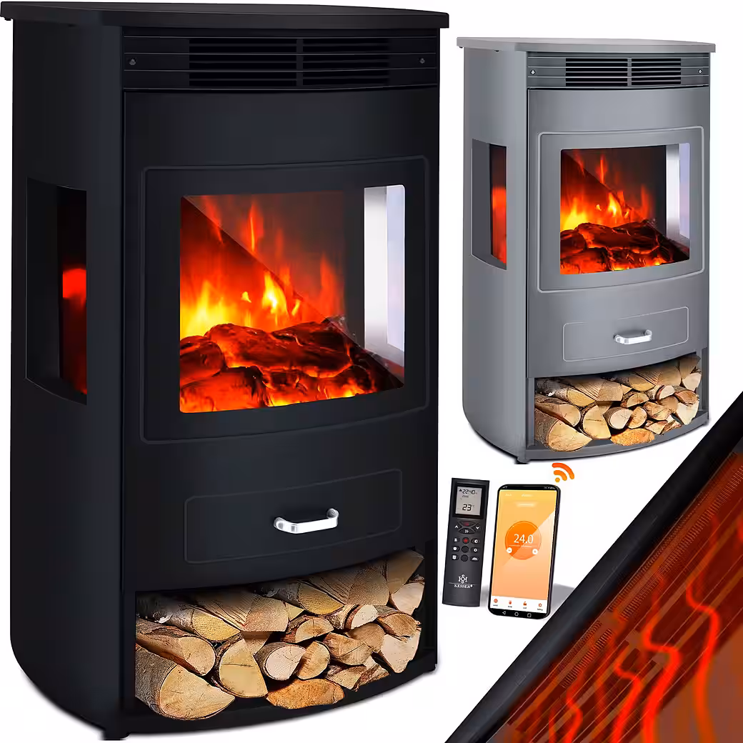 Electric fireplace Prio electric fireplace with heater, fan heater, remote control, WiFi - Image 10
