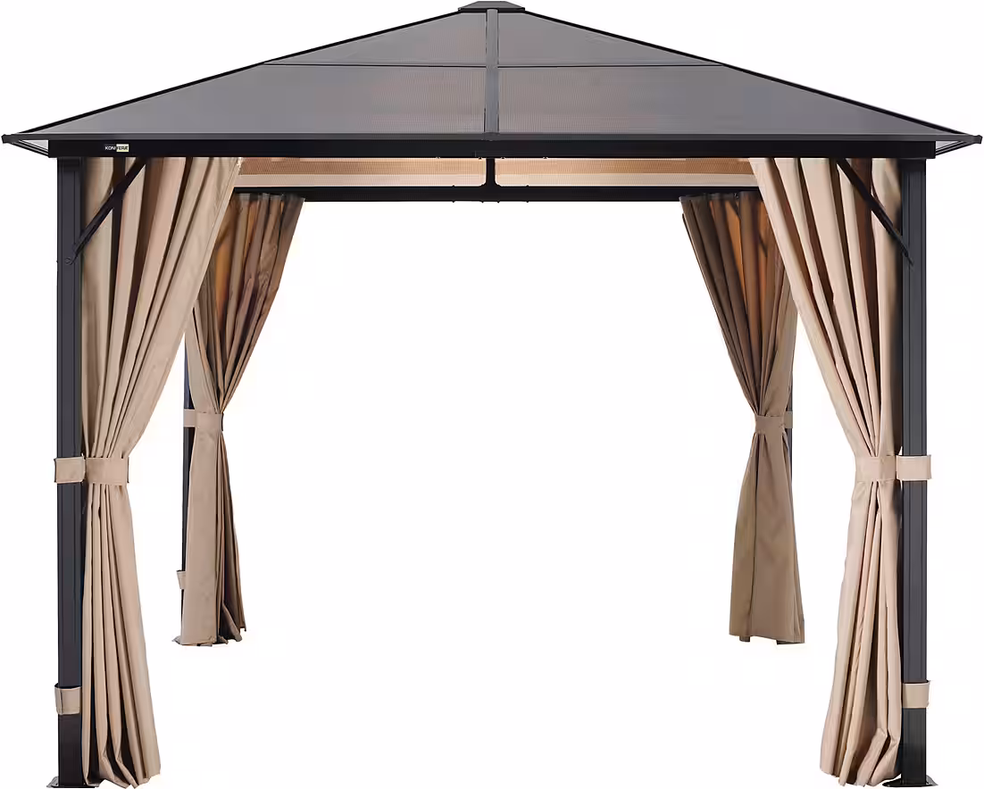Aruba Pavilion 2.0 with 4 side panels, aluminum frame, polycarbonate multiwall sheet roof - Image 2