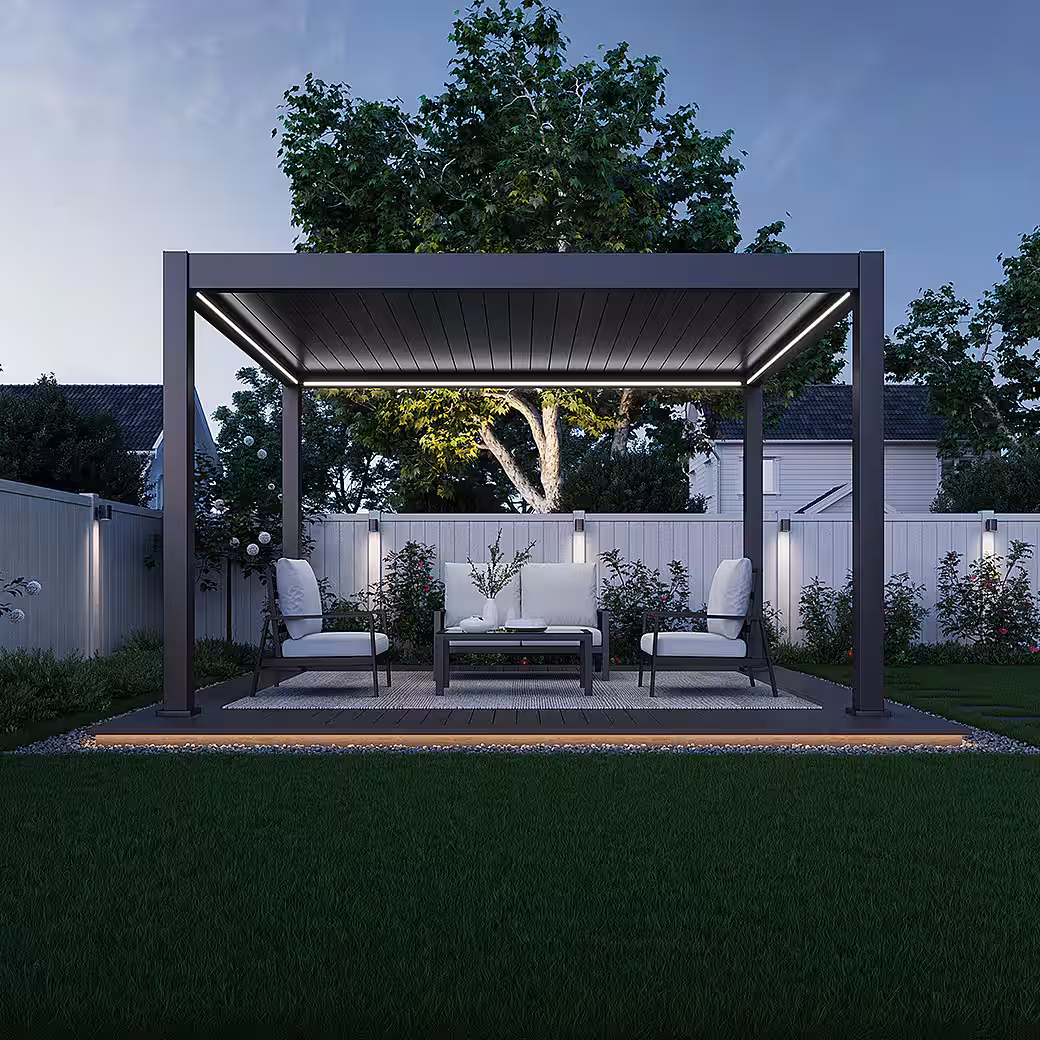 Pergola Deluxe Plus Electric Pavilion Patio Cover Aluminum LED 3x4 - Image 2