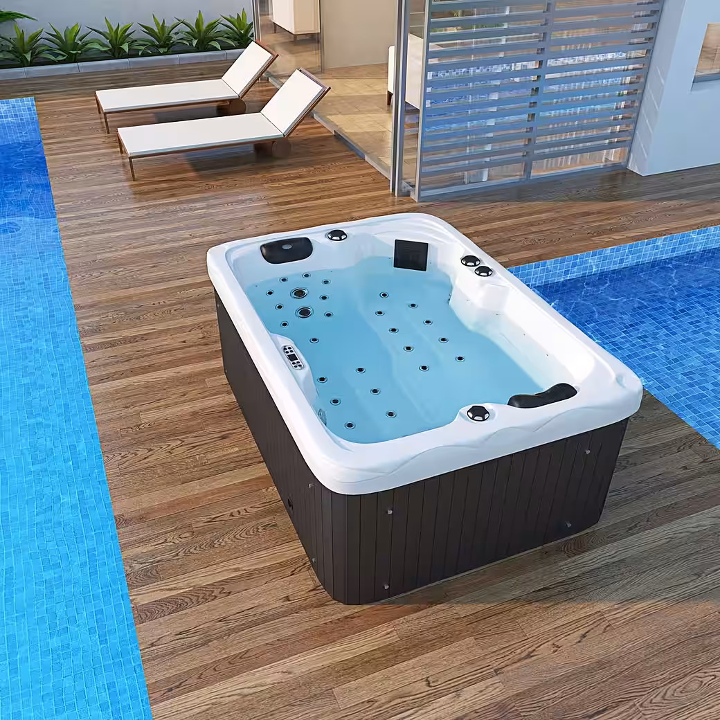 Whirlpool outdoor whirlpool LEVANZO white (2.2kW pump, 3kW heater, 41 massage jets and 16 light sources), LED, sanitary acrylic, brand control unit - Image 2