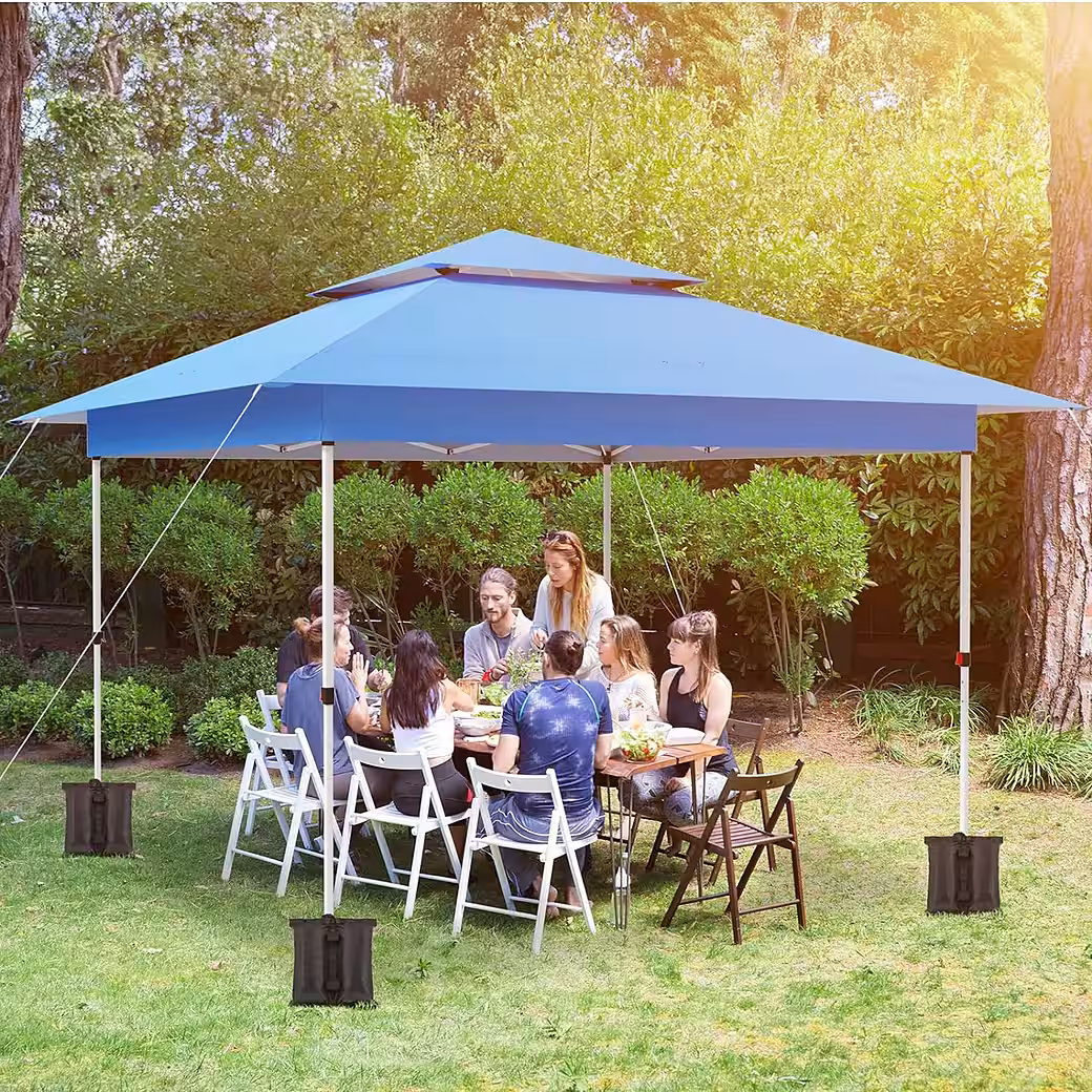 Folding gazebo 3.6x3.6M, One Push Garden Pavilion Waterproof Stable (for garden party wedding), double roof party tent for garden party wedding - Image 2