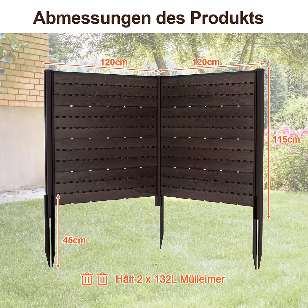 Garden fence Privacy fence, air conditioning fence, 120 x 115 cm, for garden - Image 2