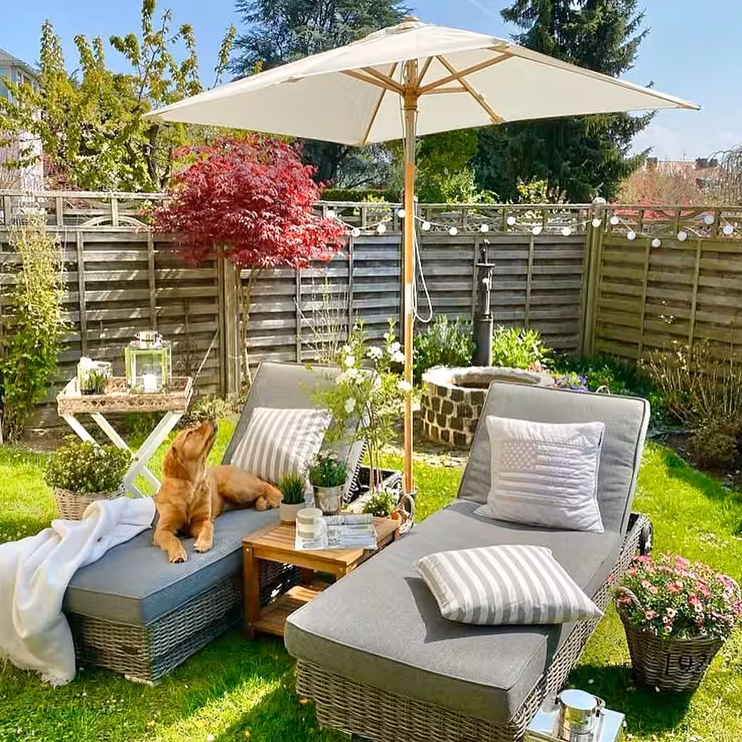 Wooden parasol 200 x 150cm, rectangular garden parasol, UV protection 50+ - Image 2