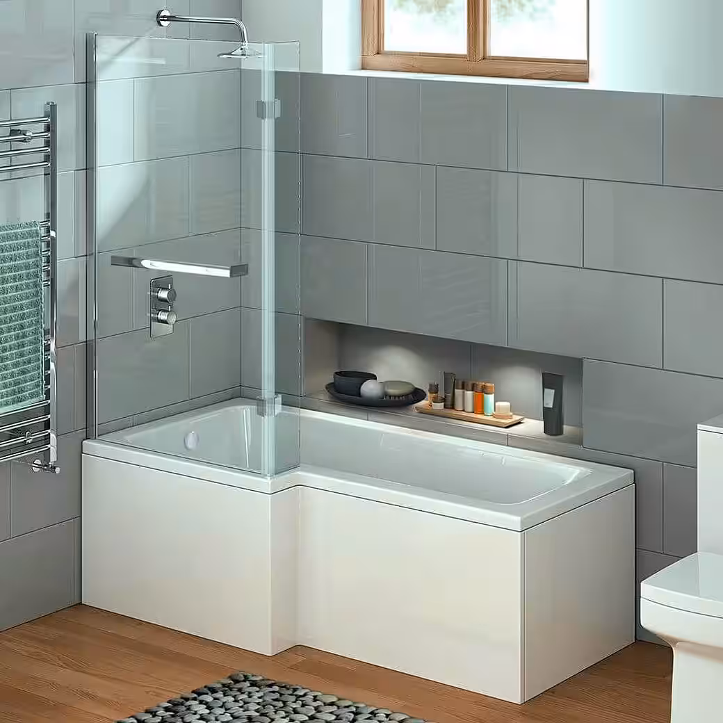 ELARA bathtub 170 x 85 x 53 Bathtub with shower, incl. shower screen & accessories - Image 2