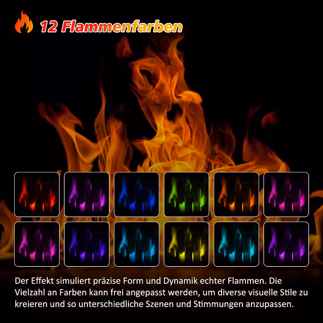 Electric fireplace with cabinet, 23" 1000W/2000W heater, 3D flame effect - Image 3