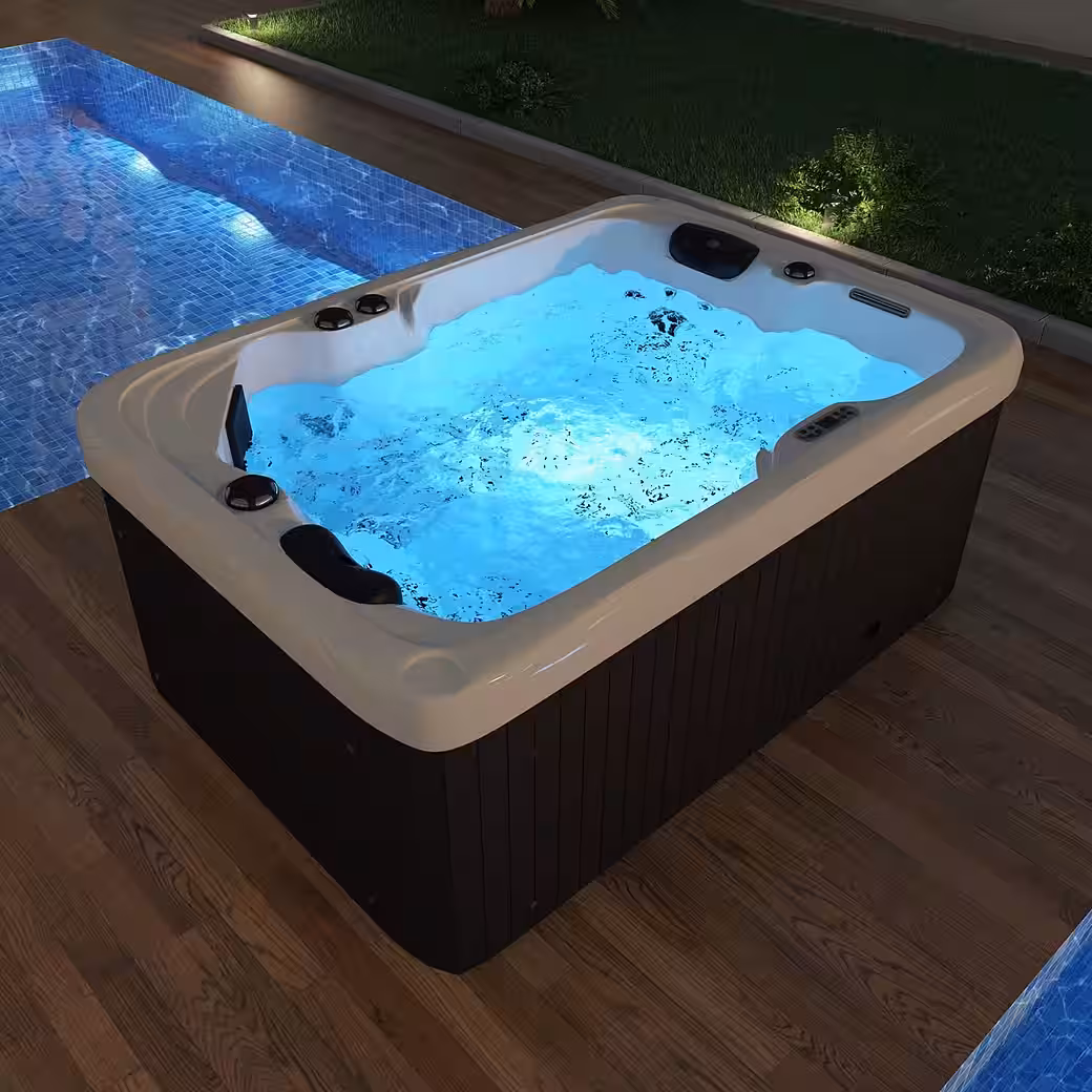 Whirlpool outdoor whirlpool LEVANZO white (2.2kW pump, 3kW heater, 41 massage jets and 16 light sources), LED, sanitary acrylic, brand control unit - Image 3