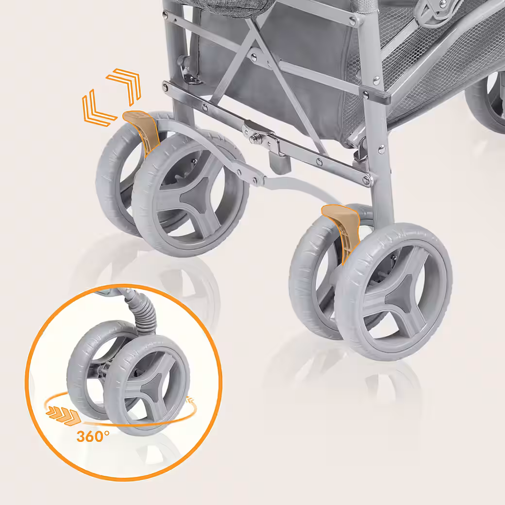 IRMA children's buggy Lightweight, leg cover, mosquito net, large basket, suitable from 6 months to 3 years - Image 3