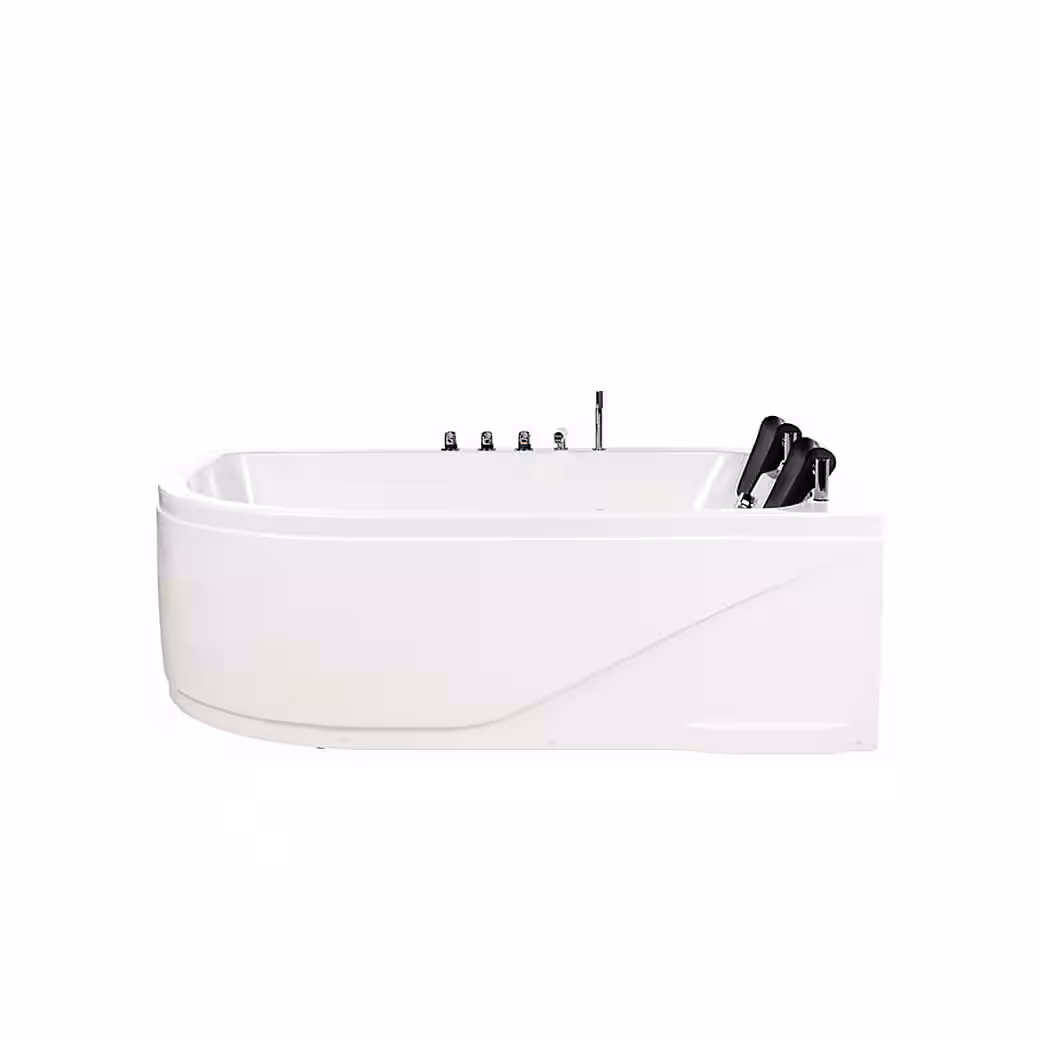 Whirlpool bathtub BLUE OCEAN - XL 180 x 120 cm (including neck pillow, fittings and whirlpool pump), ABS sanitary acrylic, corner bathtub, 2 persons - Image 3