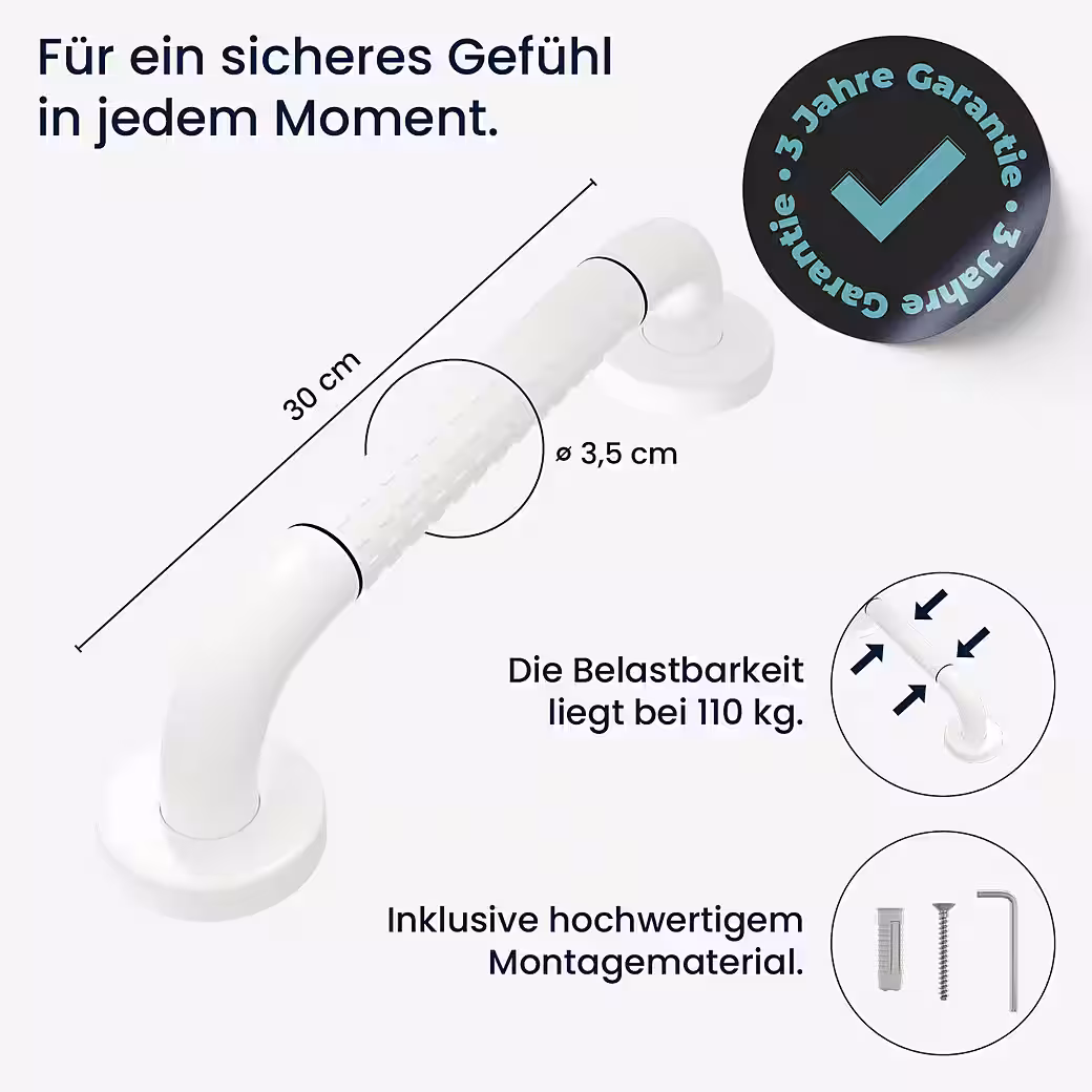 Grab bar, wall-mounted grab bar for seniors, sturdy bathtub grab bar, shower grab bar - Image 3