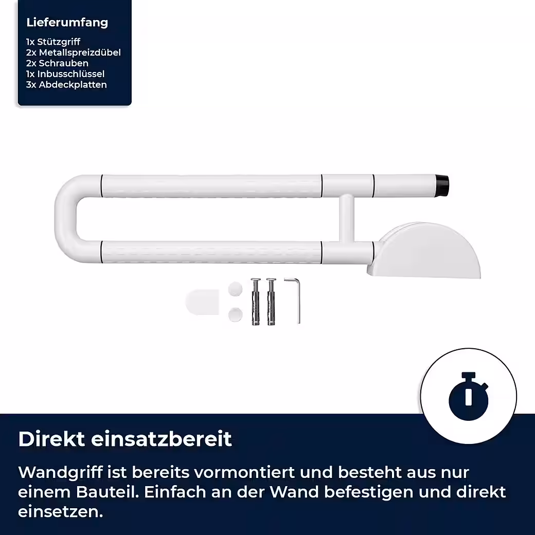 Folding Toilet Grab Bar for Wall Mounting, Heavy Duty - Image 3
