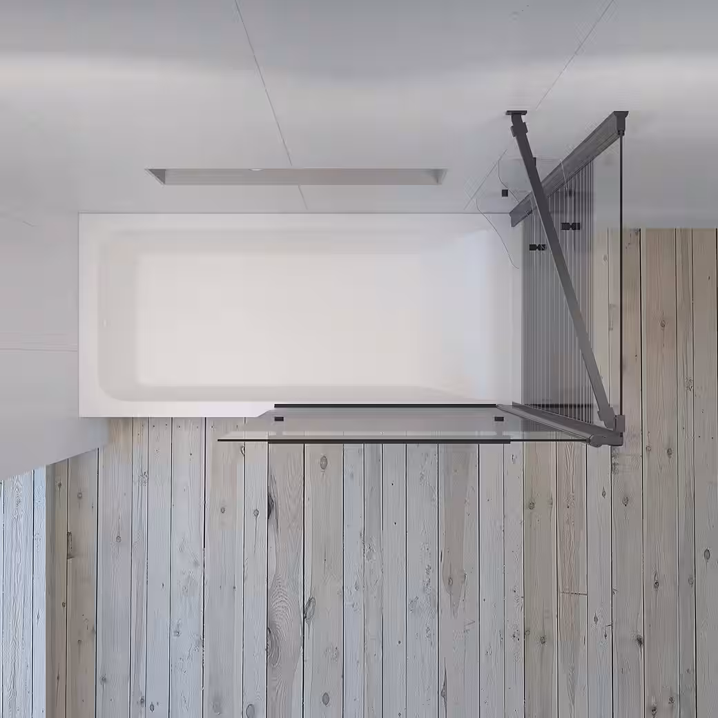 Corner glass bathtub screen with side panel, black, 70x80cm, 70x120cm - Image 4