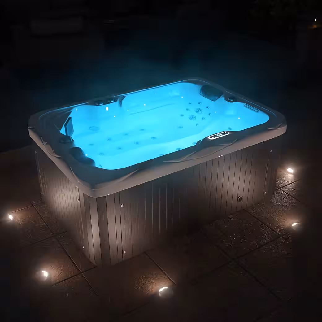 Whirlpool outdoor whirlpool LEVANZO white (2.2kW pump, 3kW heater, 41 massage jets and 16 light sources), LED, sanitary acrylic, brand control unit - Image 4