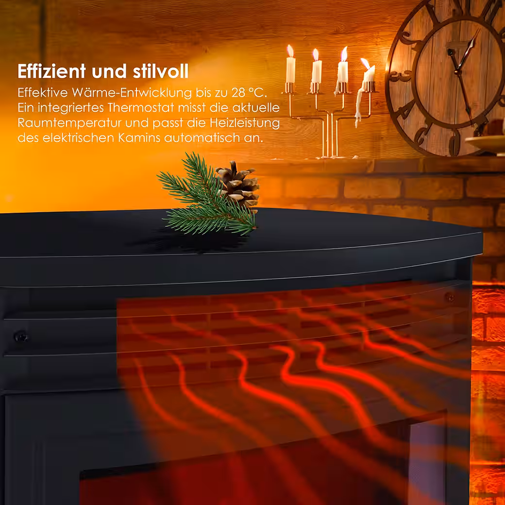 Electric fireplace Prio electric fireplace with heater, fan heater, remote control, WiFi - Image 5