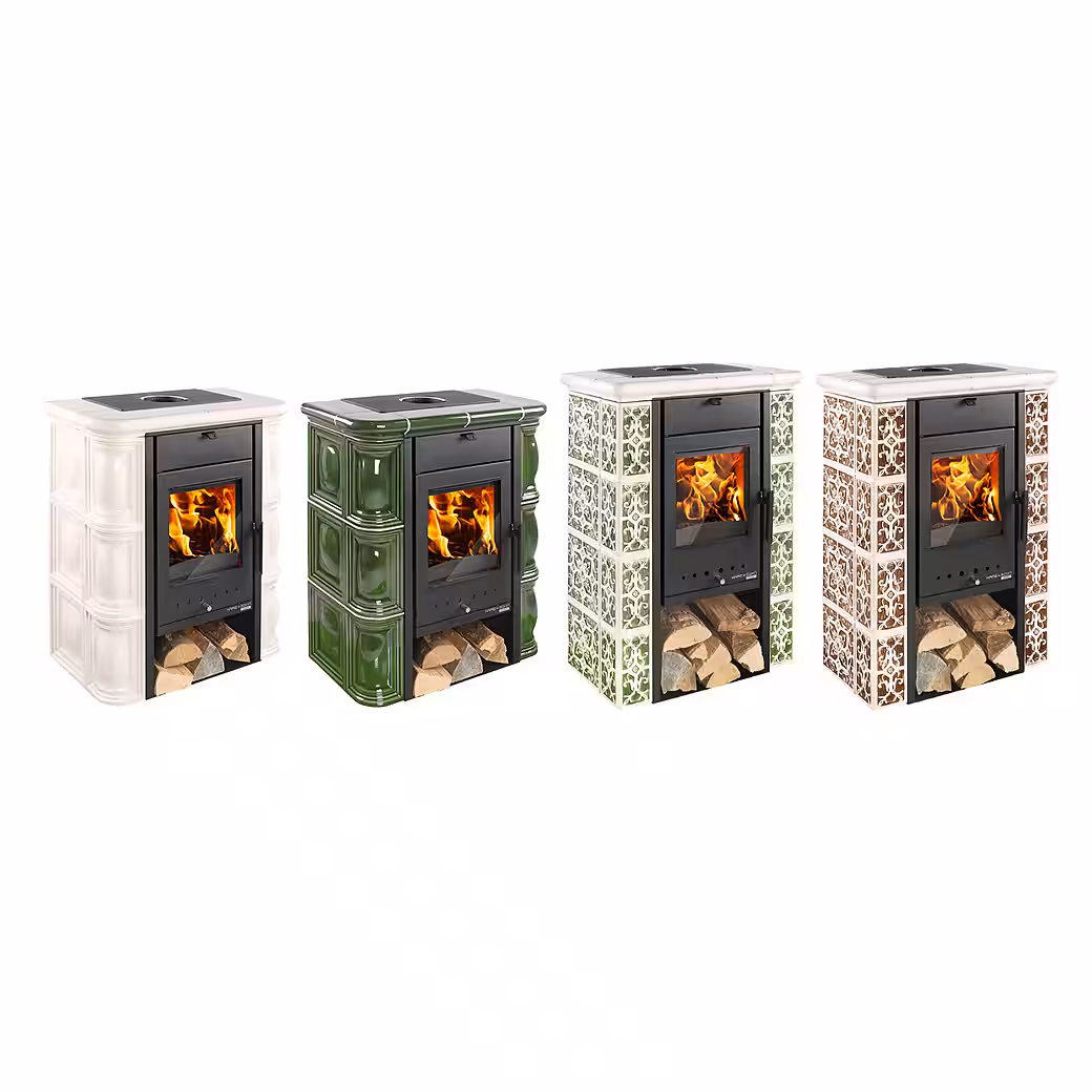 Haas + Sohn Tirol wood-burning stove - Pearl black-green 6.3 kW, wood-burning stove - Image 5