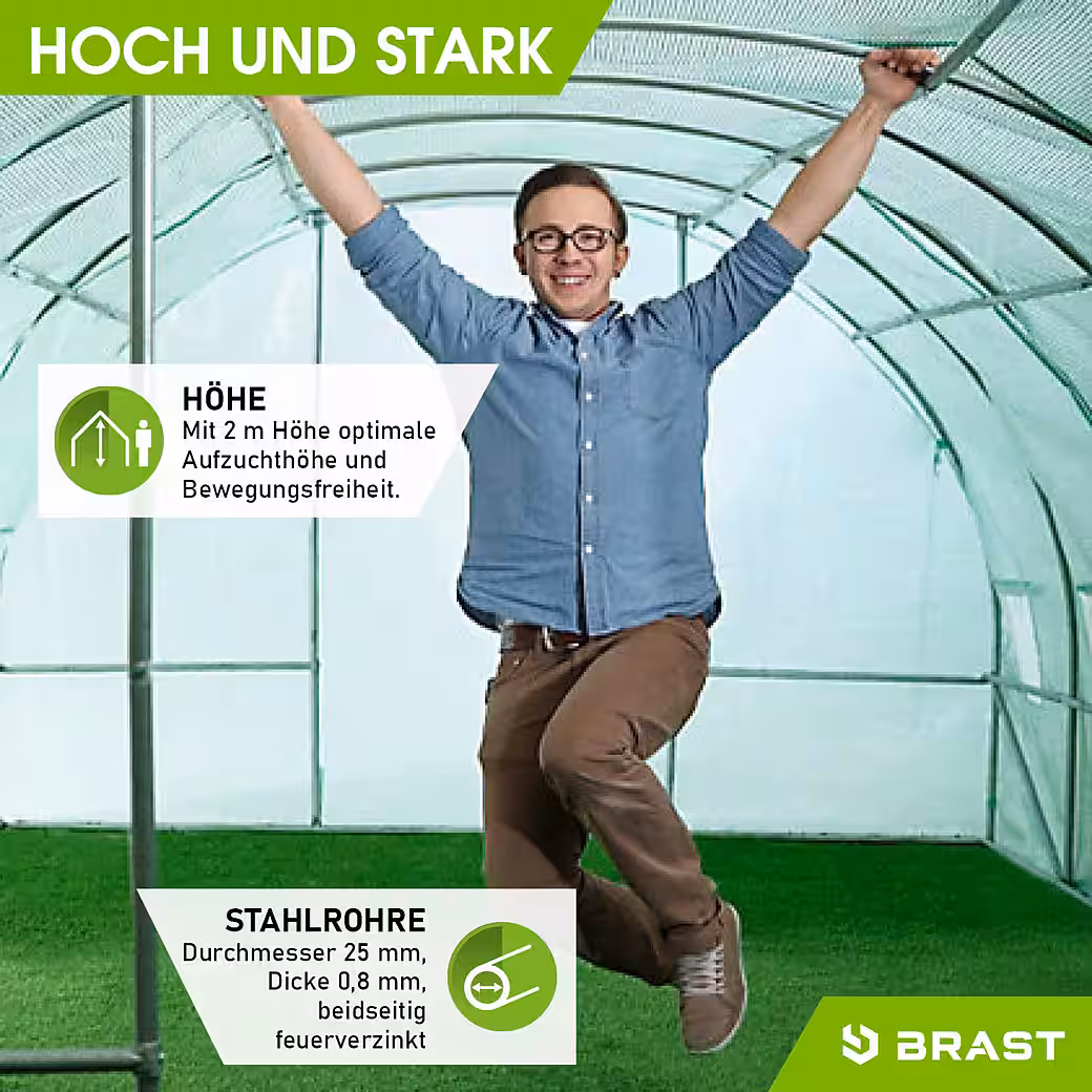 Foil greenhouse, greenhouse with steel foundation, roll-up side walls - Image 5