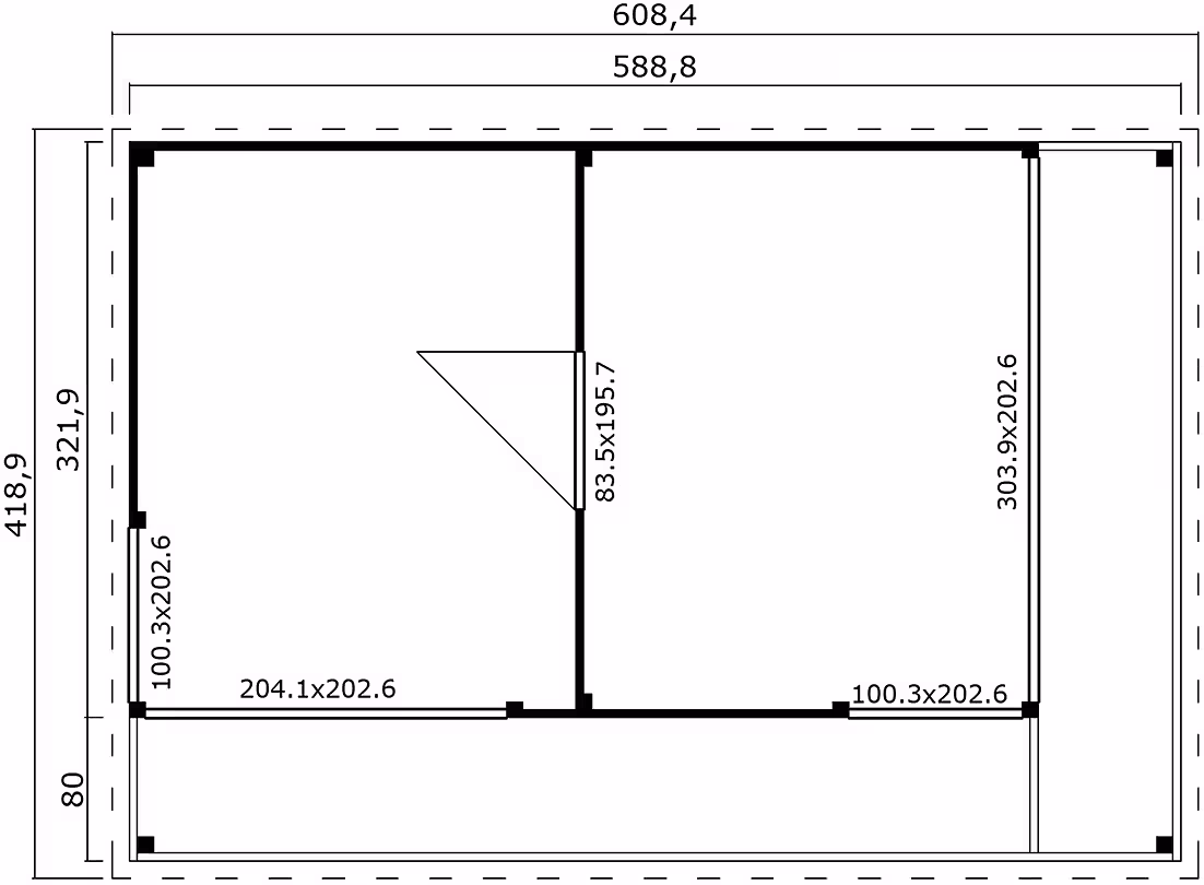 Domeo 3 Loggia garden shed, carbon grey WxL: 608.4x418.9 cm, (Set), with roof, flexible position of the partition wall - Image 5