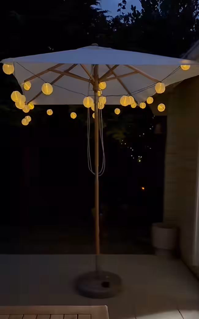 Wooden parasol 200 x 150cm, rectangular garden parasol, UV protection 50+ - Image 5